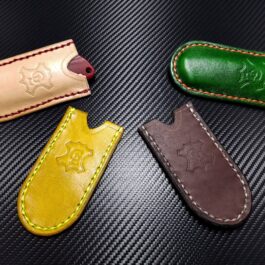 Four different colors of Leather Pocket Slip for the Benchmade Proper.