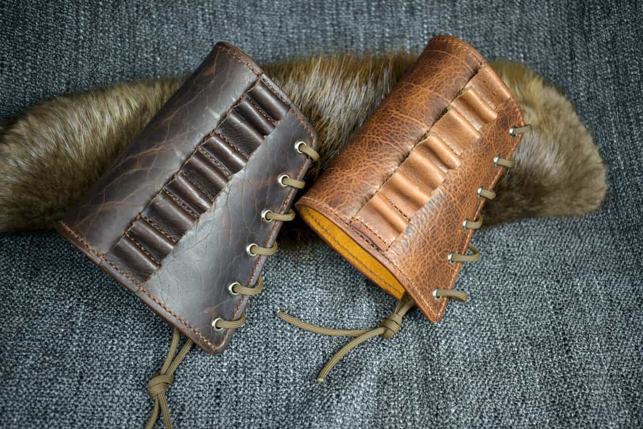 SUEDE LEATHER BUTT STOCK COVER /SASS/ HONEY BROWN 