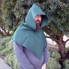 a man with a beard wearing a hoodie.