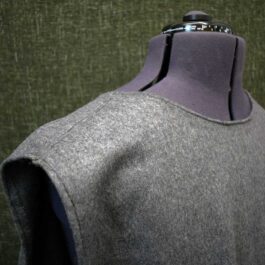 a close up of a Wool Bocksten Cloak on a mannequin.