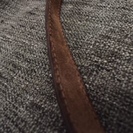 Close up of a dark brown Bison Leather Simple Sling with suede lining - Grommet's Leathercraft - renaissance clothing - renaissance art clothing - renaissance era clothing - leathercraft supplies - leathercraft accessories - leathercraft store near me - quality leather craft