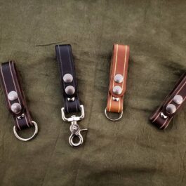 Three different types of Leather Dangler Loop key chains.
