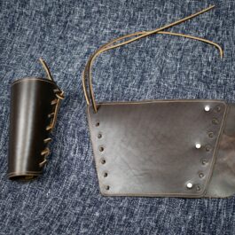 Set of 2 Medieval Leather Bracers /Archery Skirmisher Arm Guards