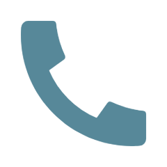 a blue phone icon with a black background.