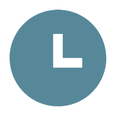 a blue circle with the letter l in it.
