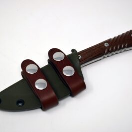 A Horizontal Kydex Sheath for the Chris Reeve Nyala with two holes.