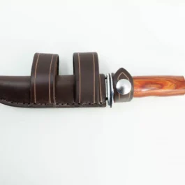 a Handmade Leather Sheath for the Buck 105 on a white background.