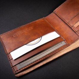 Custom Italian Leather Bifold Wallet with a credit card slot.