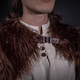 close up of the strap of a Fur Mantle - renaissance clothing - renaissance clothing men - renaissance clothing women - renaissance clothing near me - renaissance art clothing - renaissance era clothing - renaissance costume ideas