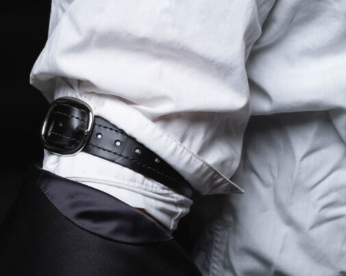 Bison Leather Sleeve Garters - handmade leather sleeve garters