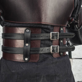 a view of the buckles and straps in the back of the kidney belt