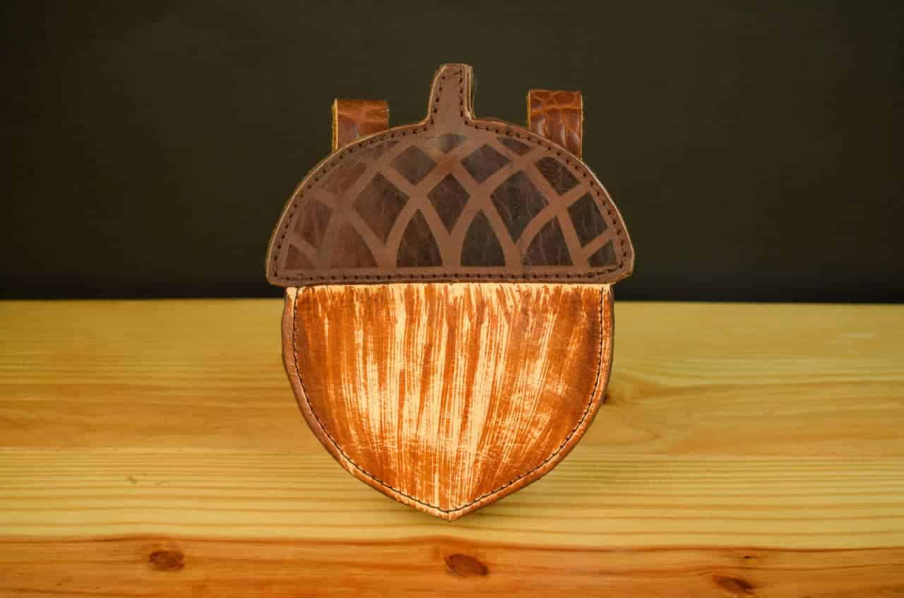 Pumpkin Leather Foraging Pouch, All Leather Handpainted And